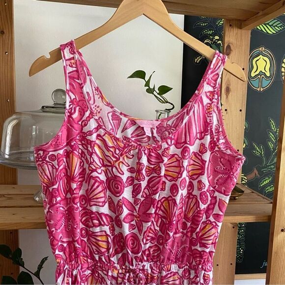 Lilly Pulitzer Pink Orange White Kori Dress Chum Bucket Print - Picture 4 of 13